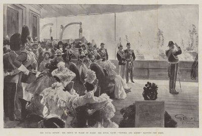 The Naval Review, the Prince of Wales on Board the Royal Yacht Victoria and Albert saluting the Fleet by G.S. Amato
